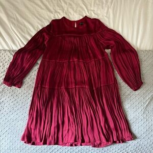 Banana republic satin tier dress XS red